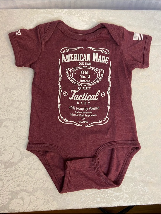 Rabbit Skins Other - Rabbit Skins Maroon Toddler One-Piece Bodysuit with White Graphic